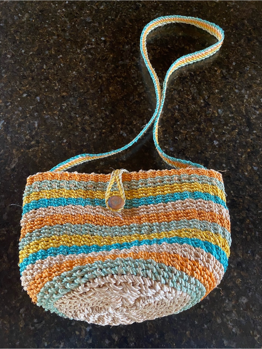 Vibrant color Striped purse or beach bag